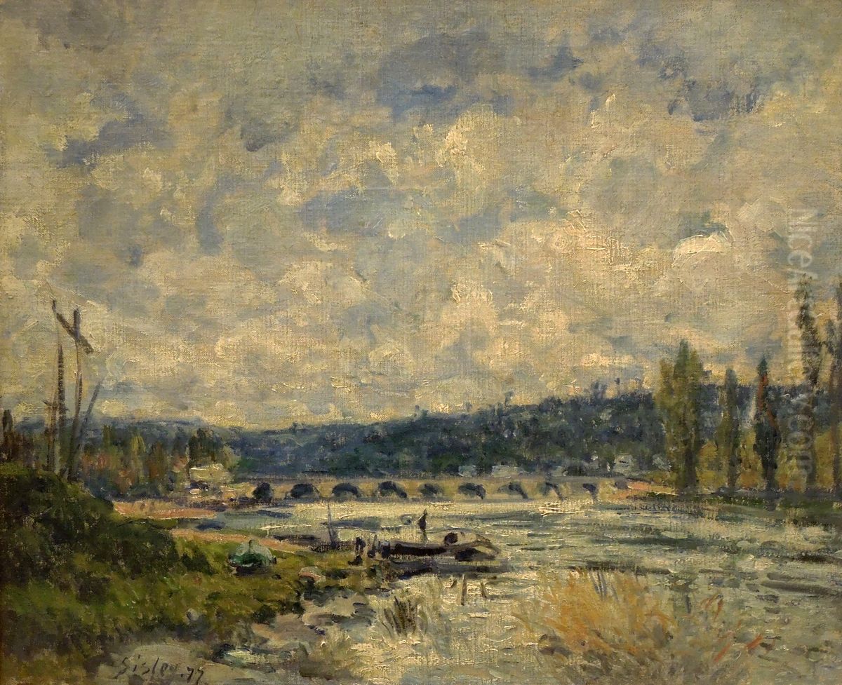 A ponte em Sevres Oil Painting by Alfred Sisley