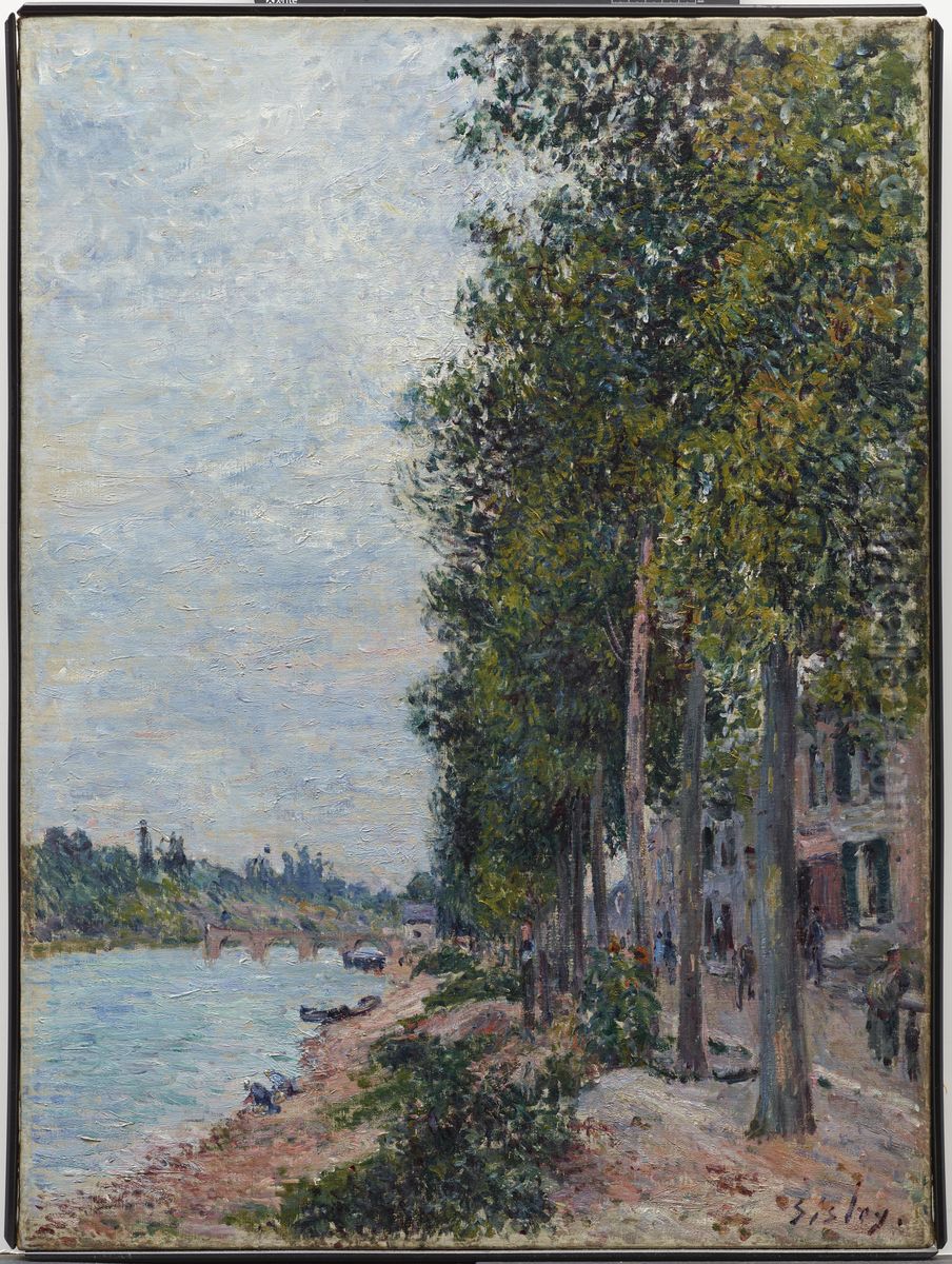 Road Along the Seine at Saint-Mammes Oil Painting by Alfred Sisley
