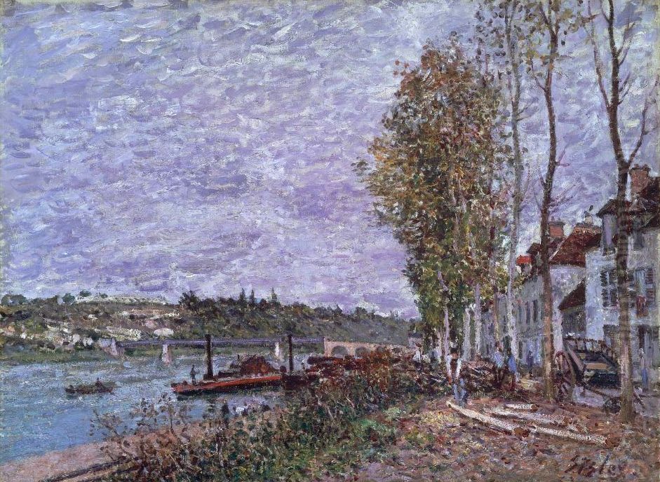 Overcast Day at Saint-Mammes Oil Painting by Alfred Sisley