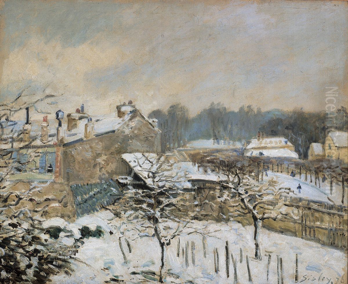 Effet de neige a Louveciennes Oil Painting by Alfred Sisley