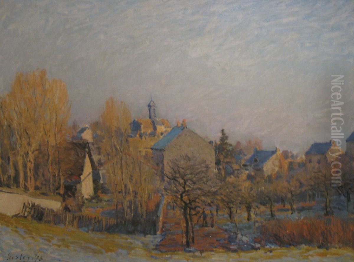Frosty Morning in Louveciennes Oil Painting by Alfred Sisley