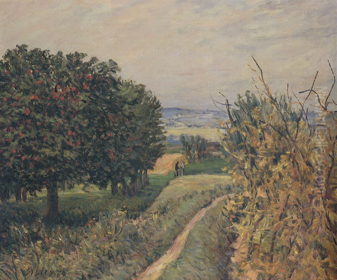 Among the Vines in Louveciennes Oil Painting by Alfred Sisley