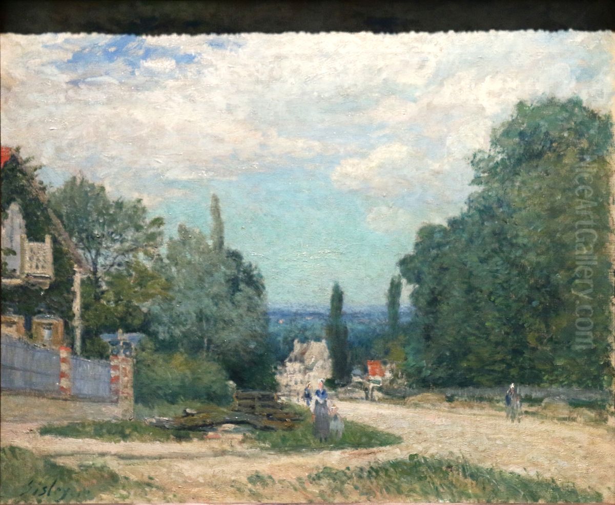 The road to Louveciennes Oil Painting by Alfred Sisley