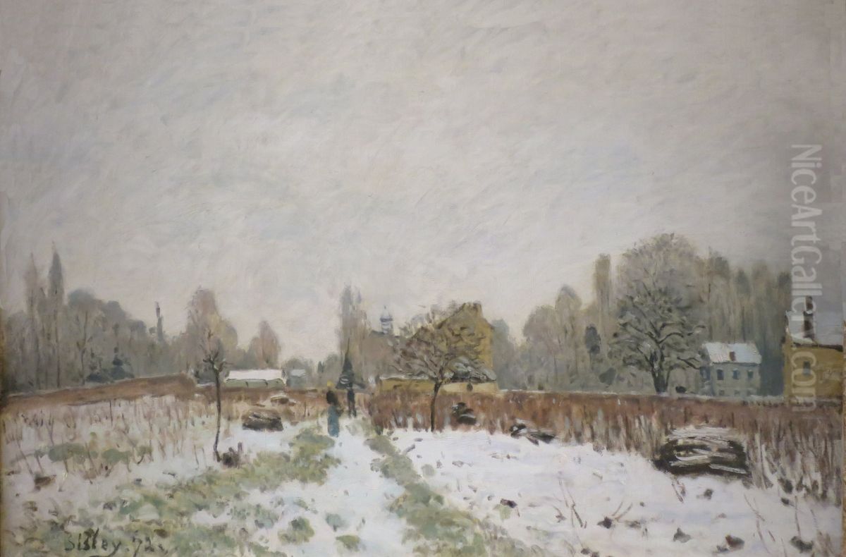Louveciennes in the Snow Oil Painting by Alfred Sisley