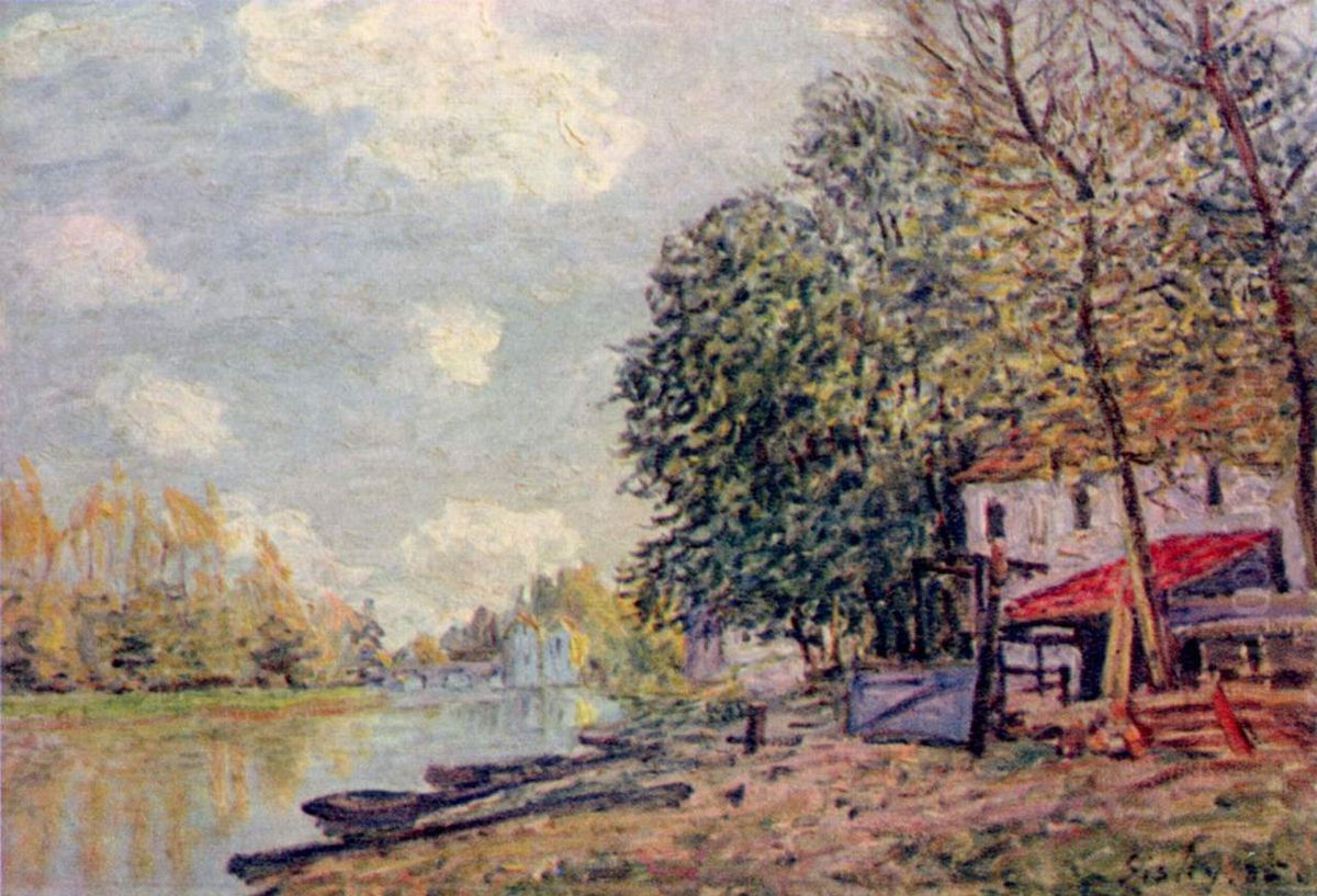 Der Loing in Moret Oil Painting by Alfred Sisley