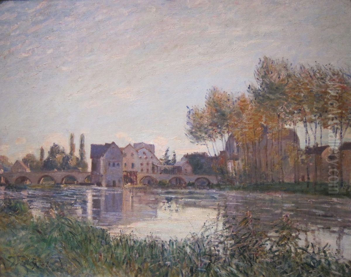 Moret at Sunset Oil Painting by Alfred Sisley