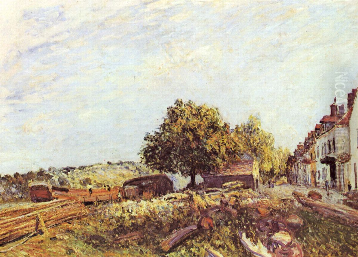Saint-Mammes am Morgen Oil Painting by Alfred Sisley