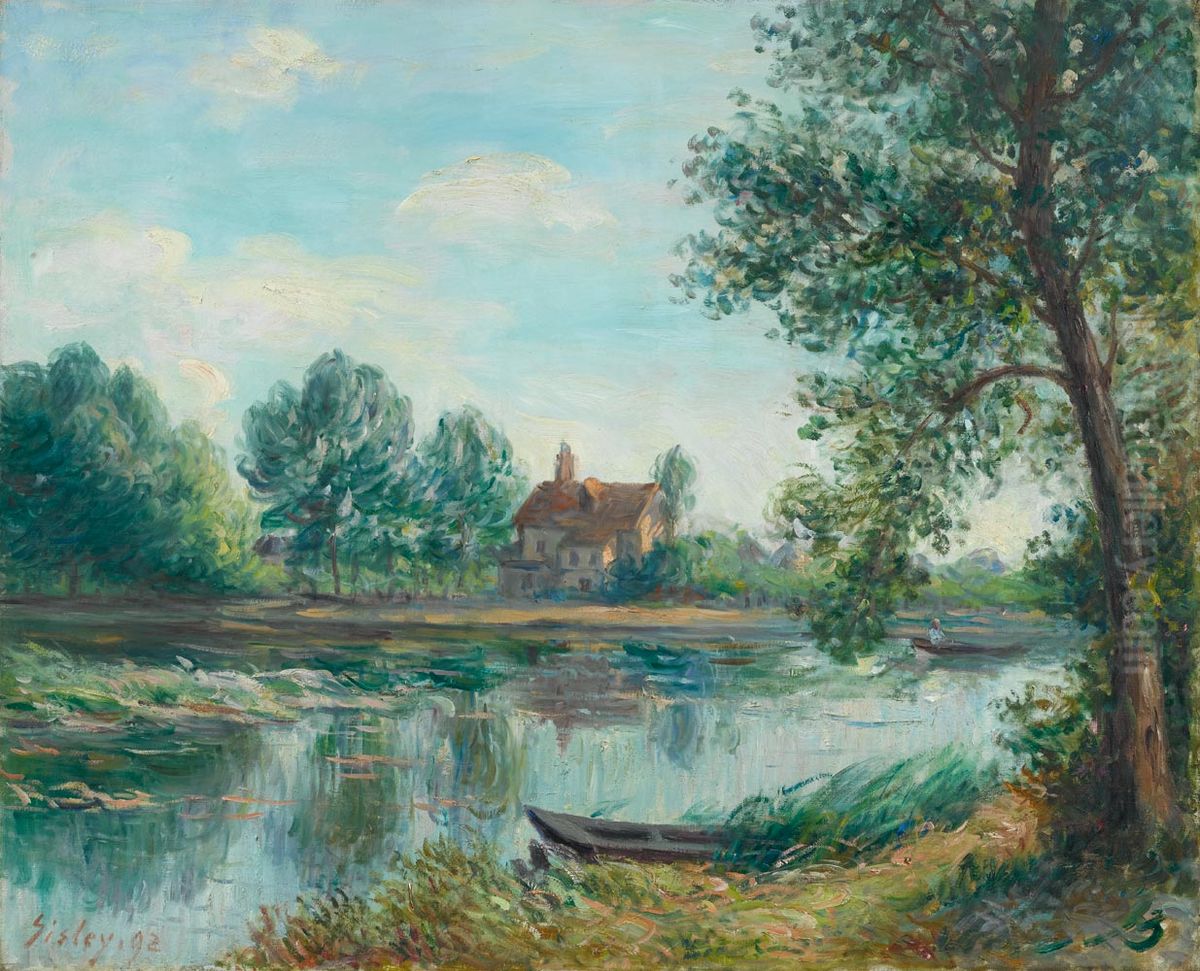 Banks of the Loing at Saint Mammes Oil Painting by Alfred Sisley
