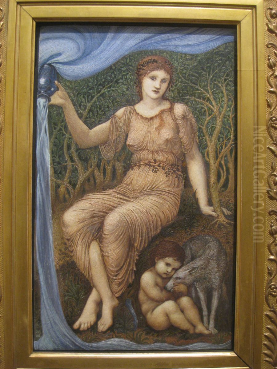 Earth Mother Oil Painting by Edward Burne-Jones