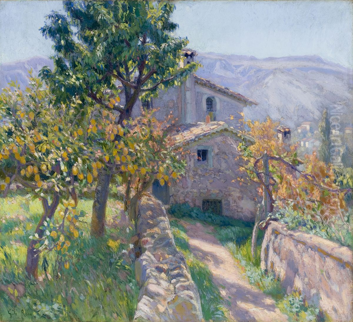 Ermita de muntanya Oil Painting by Baldomer Gili i Roig