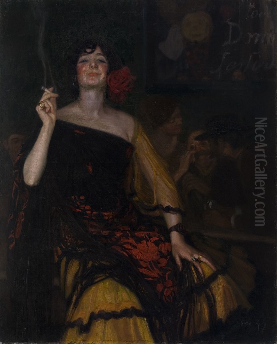 La Ricitos Oil Painting by Baldomer Gili i Roig