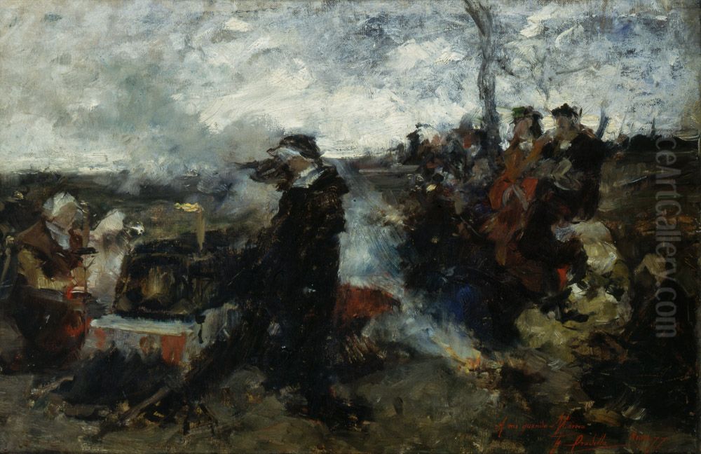 Dona Juana la Loca (esbos) Oil Painting by Francisco Pradilla y Ortiz