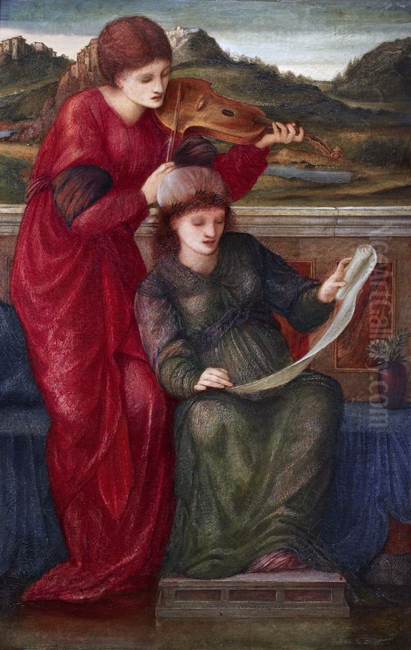 Music Oil Painting by Edward Burne-Jones