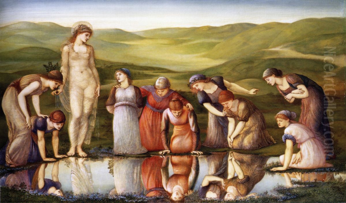 The Mirror Of Venus Oil Painting by Edward Burne-Jones