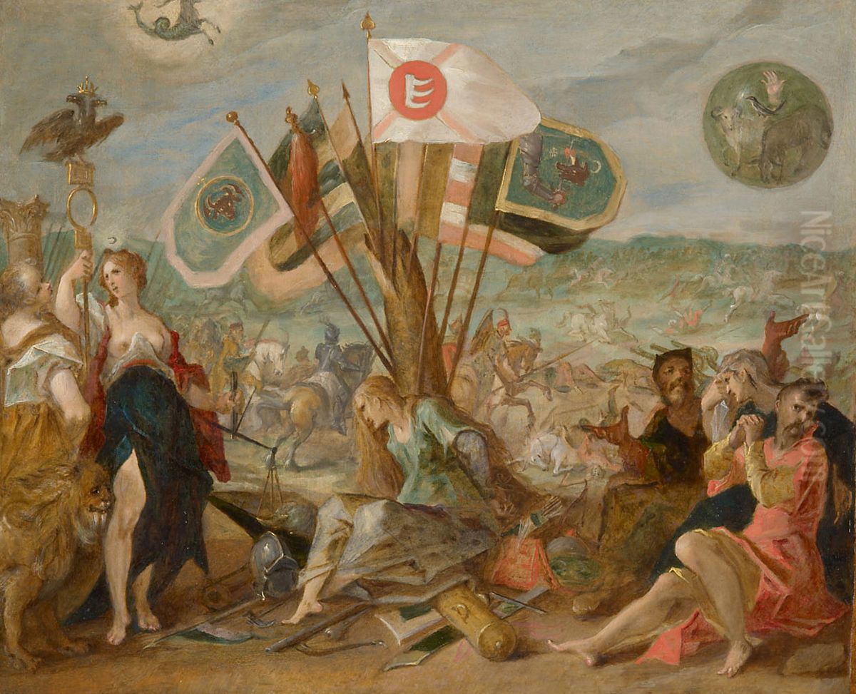 5 Allegorien auf die Turkenkriege: Schlacht bei Hermannstadt Oil Painting by Hans Von Aachen