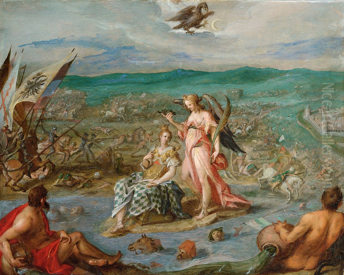 Allegory of the Battle of Sisak Oil Painting by Hans Von Aachen