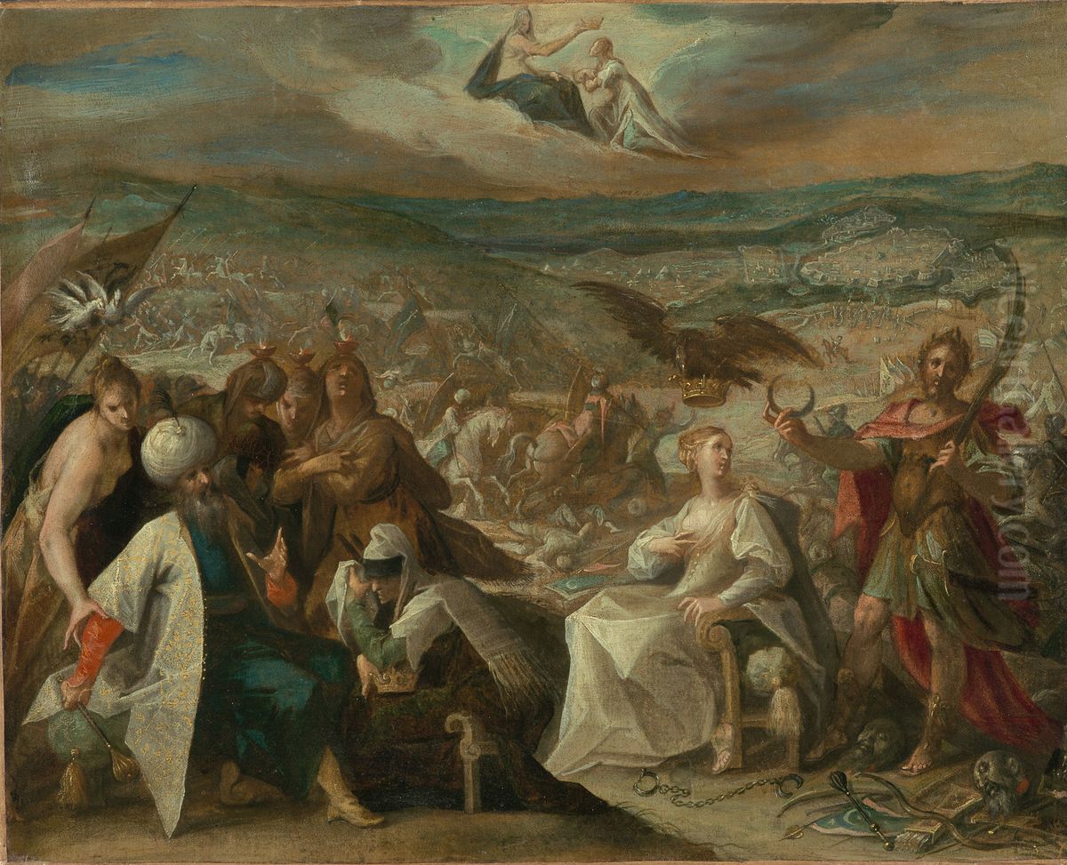 Conquest of conquest of Stuhlweissenburg Oil Painting by Hans Von Aachen