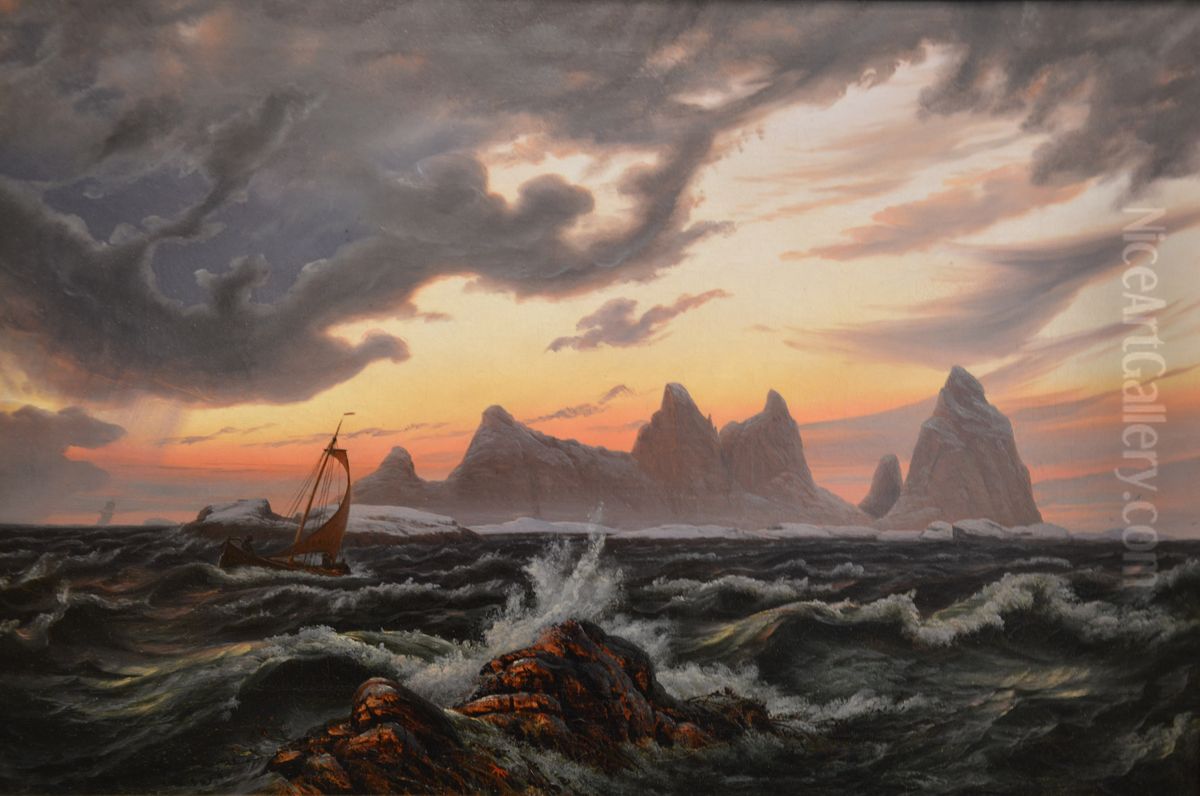 The Island Traena in Nordland Oil Painting by Knud Baade