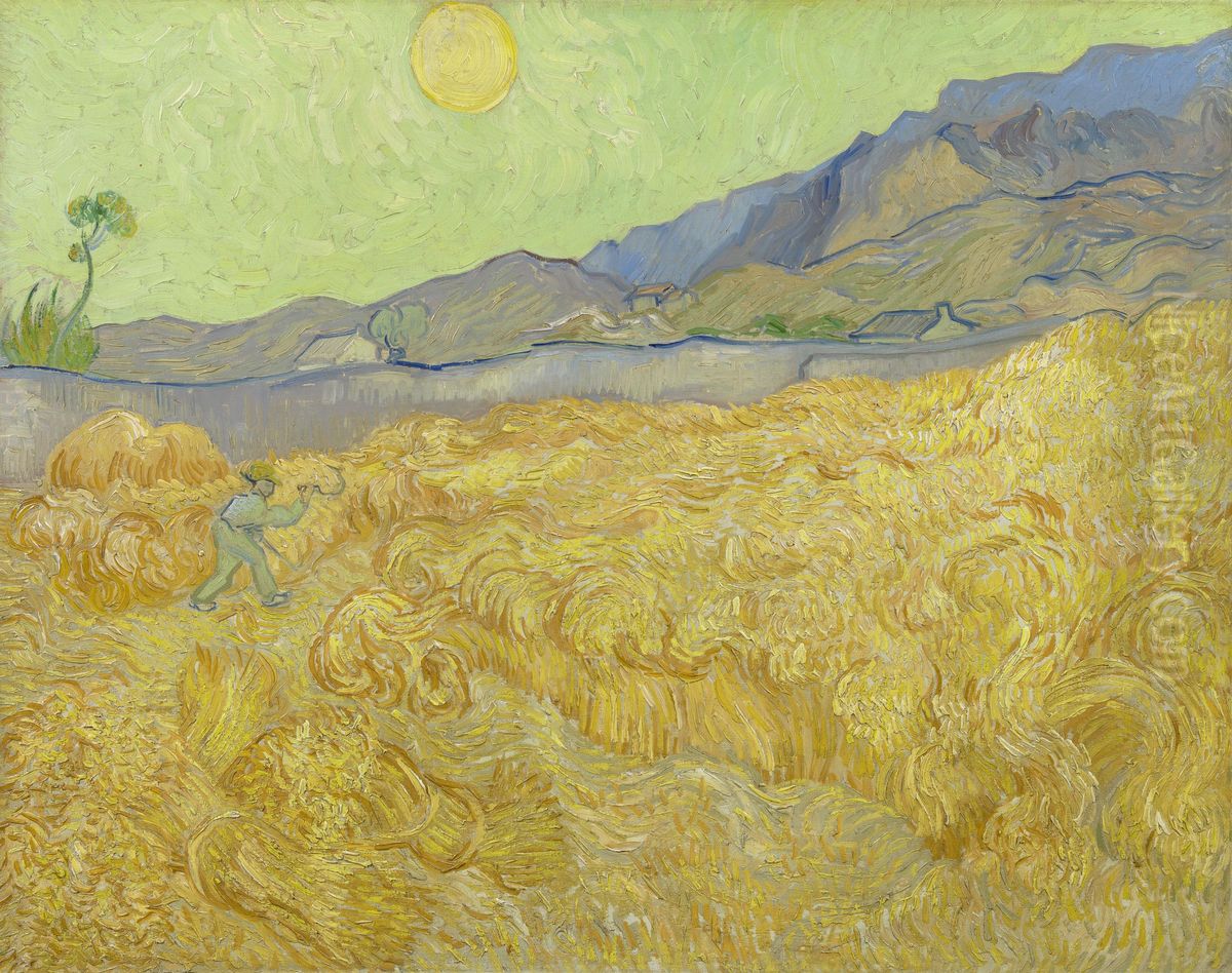 Wheatfield with a Reaper Oil Painting by Vincent Van Gogh