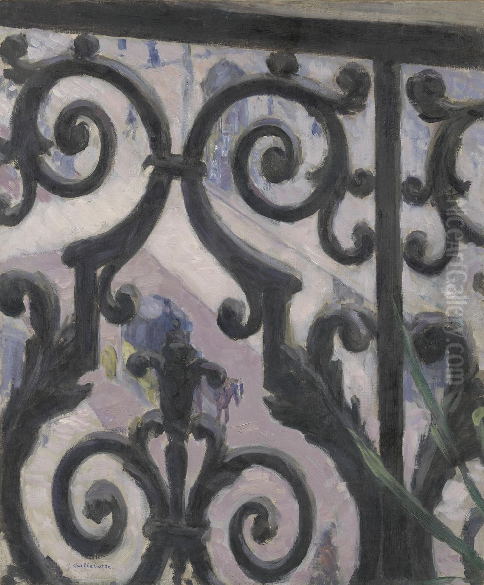 View Seen Through a Balcony Oil Painting by Gustave Caillebotte