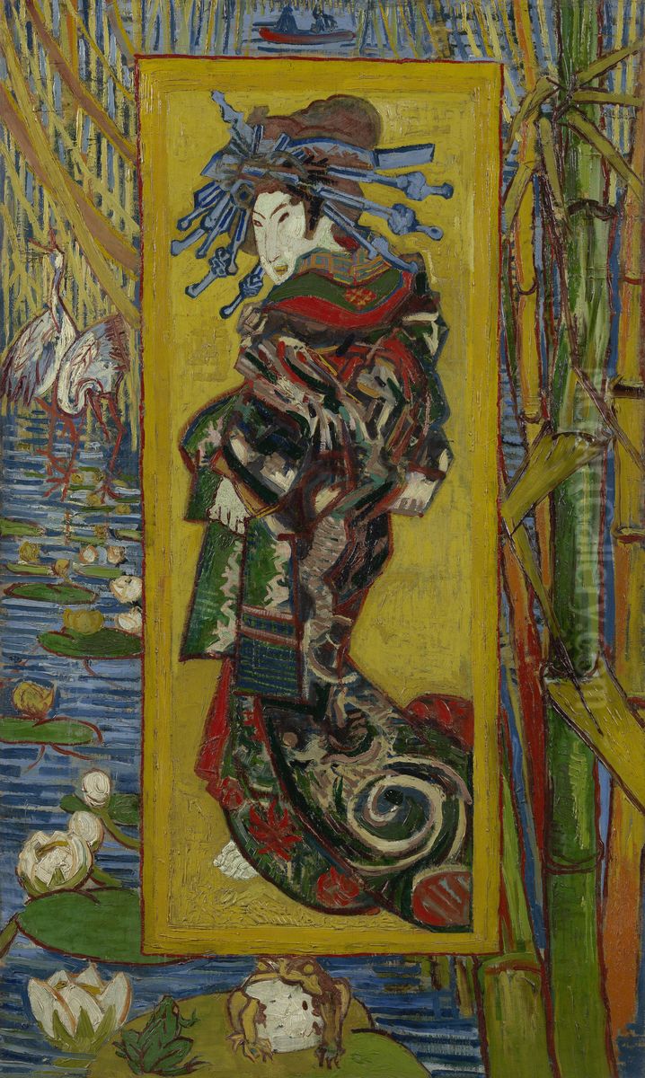 Courtesan (after Eisen) Oil Painting by Vincent Van Gogh