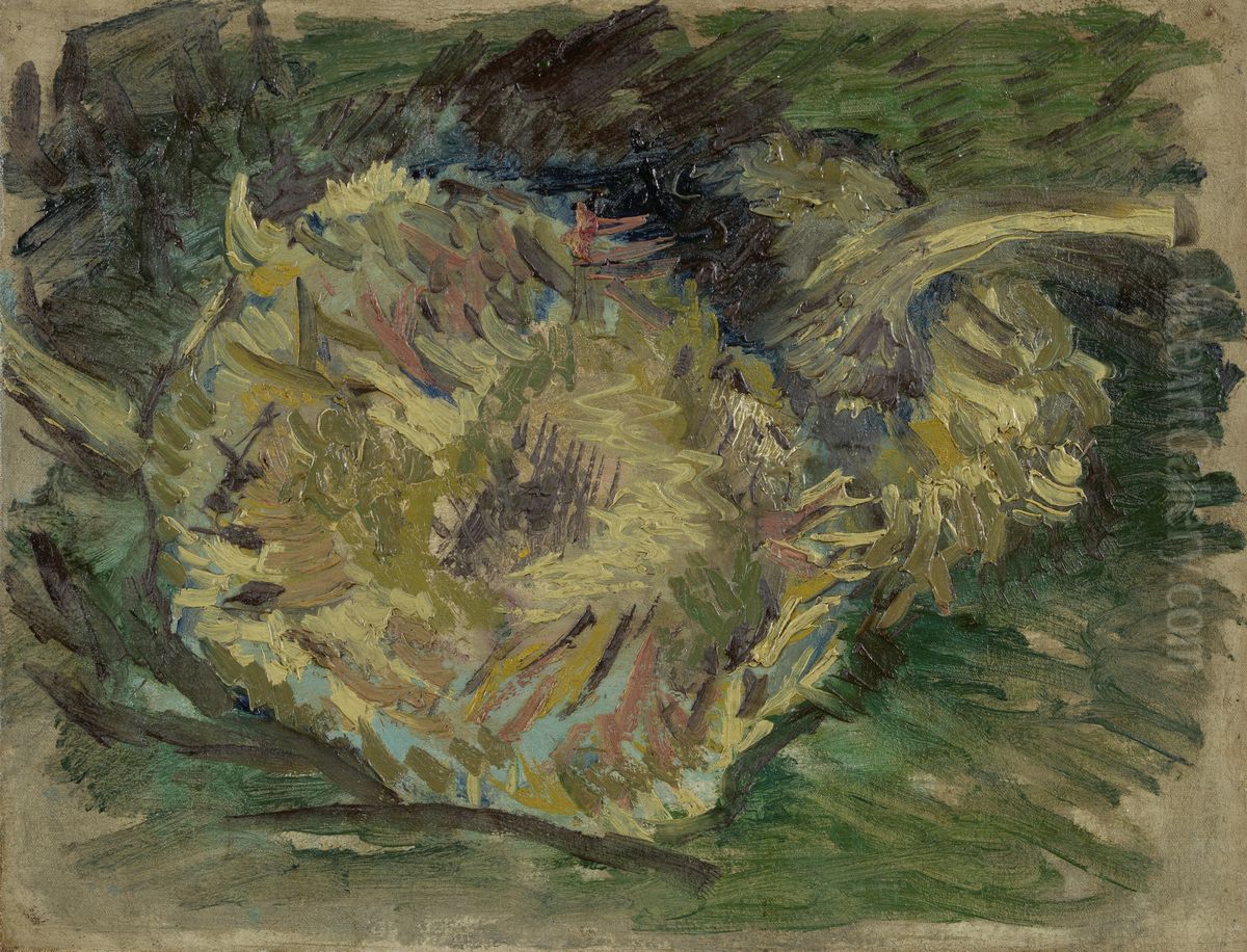 Uitgebloeide zonnebloemen Oil Painting by Vincent Van Gogh