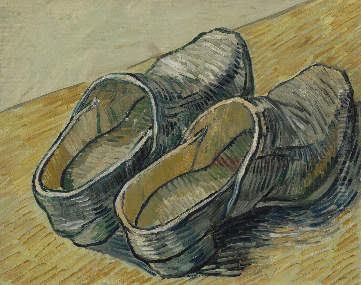 Een paar leren klompen Oil Painting by Vincent Van Gogh