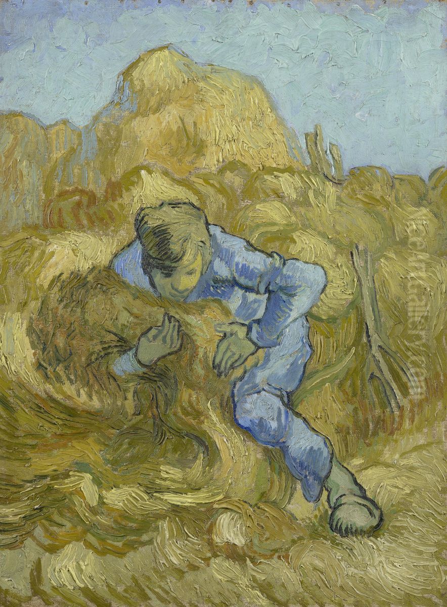 De schovenbinder (naar Millet) Oil Painting by Vincent Van Gogh