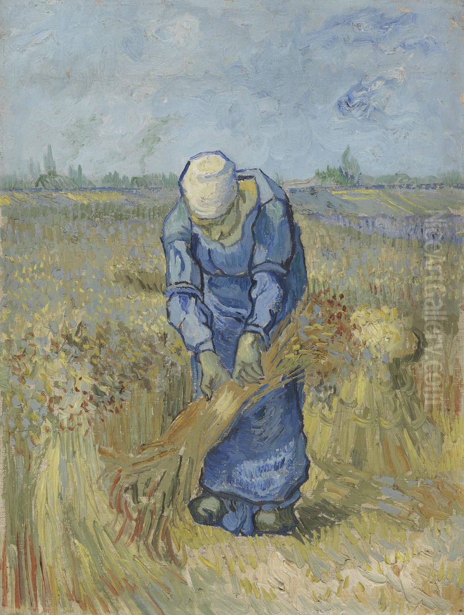 De schovenbindster (naar Millet) Oil Painting by Vincent Van Gogh