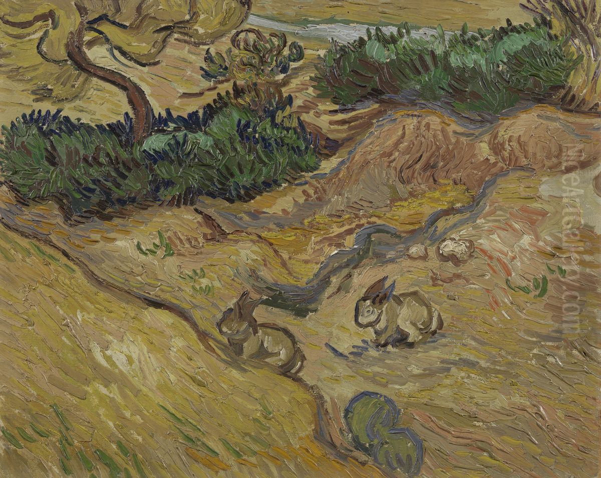 Landscape with Rabbits Oil Painting by Vincent Van Gogh