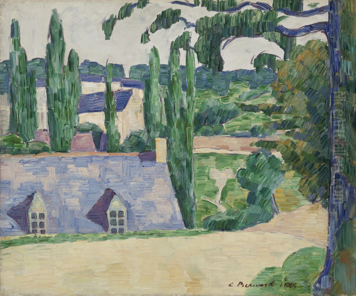 Landschap bij Pont-Aven Oil Painting by Emile Bernard