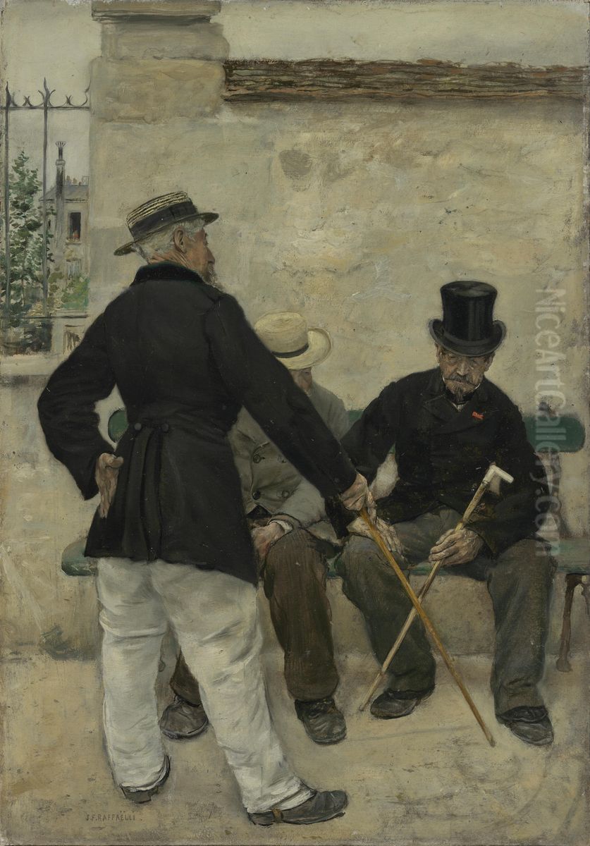 The Old Officers Oil Painting by Jean-Francois Raffaelli