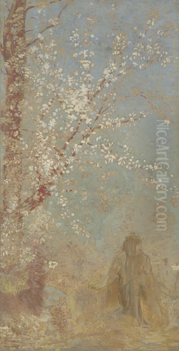 De rode boom Oil Painting by Odilon Redon