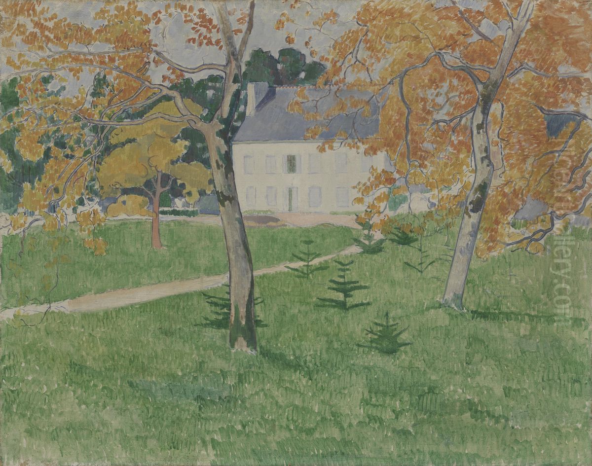 Huis tussen bomen: Pont-Aven Oil Painting by Emile Bernard