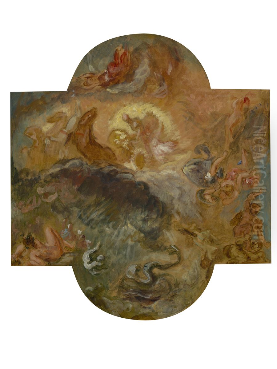 Apollo Slays Python Oil Painting by Eugene Delacroix