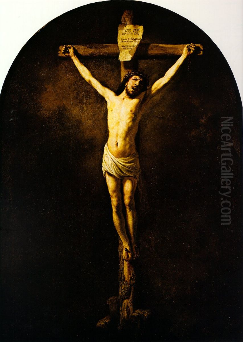 Christ on the cross Oil Painting by Rembrandt