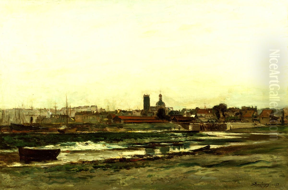 Dieppe Oil Painting by Charles-Francois Daubigny