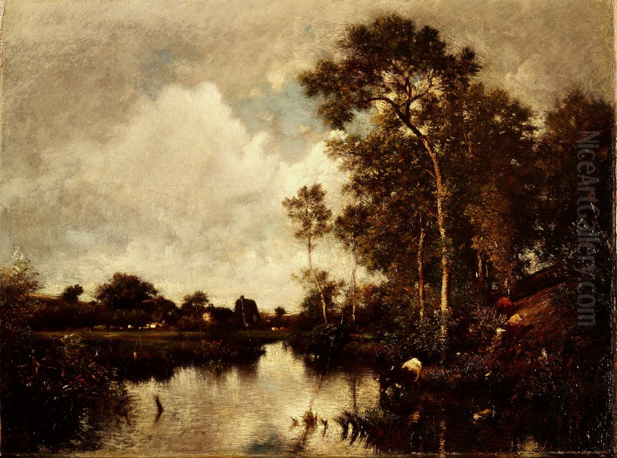 The River Oil Painting by Jules Dupre