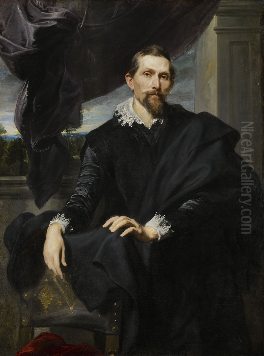 Portrait of Frans Snijders (1579-1657) Oil Painting by Sir Anthony Van Dyck