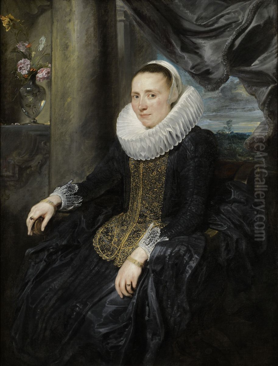 Portrait of Margaretha de Vos Oil Painting by Sir Anthony Van Dyck