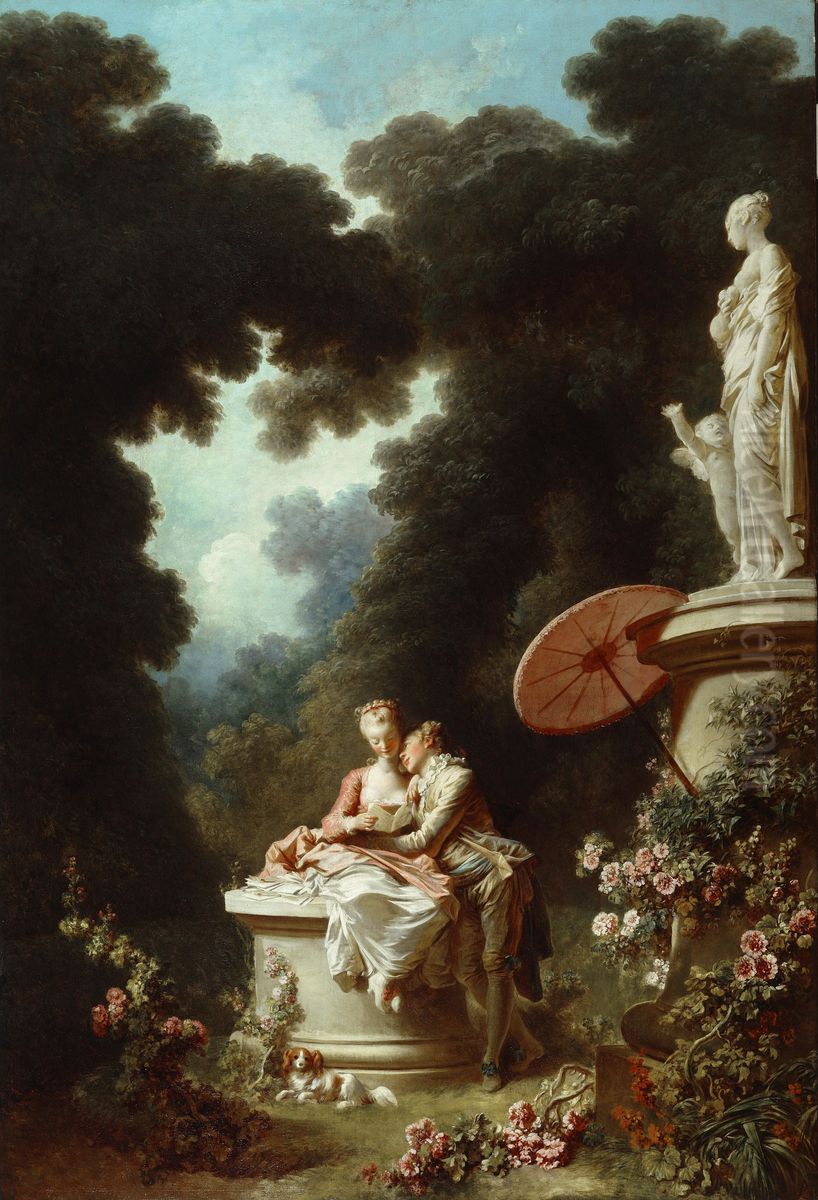 Love Letters Oil Painting by Jean-Honore Fragonard
