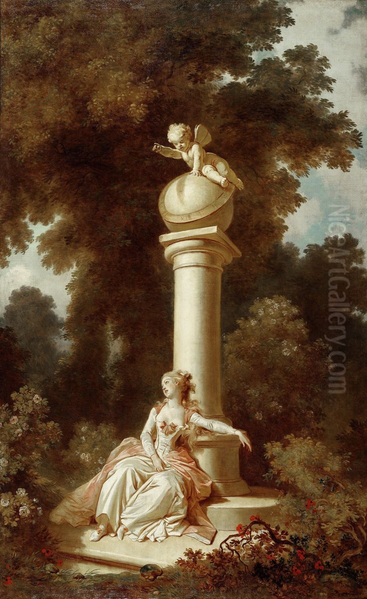 Reverie Oil Painting by Jean-Honore Fragonard