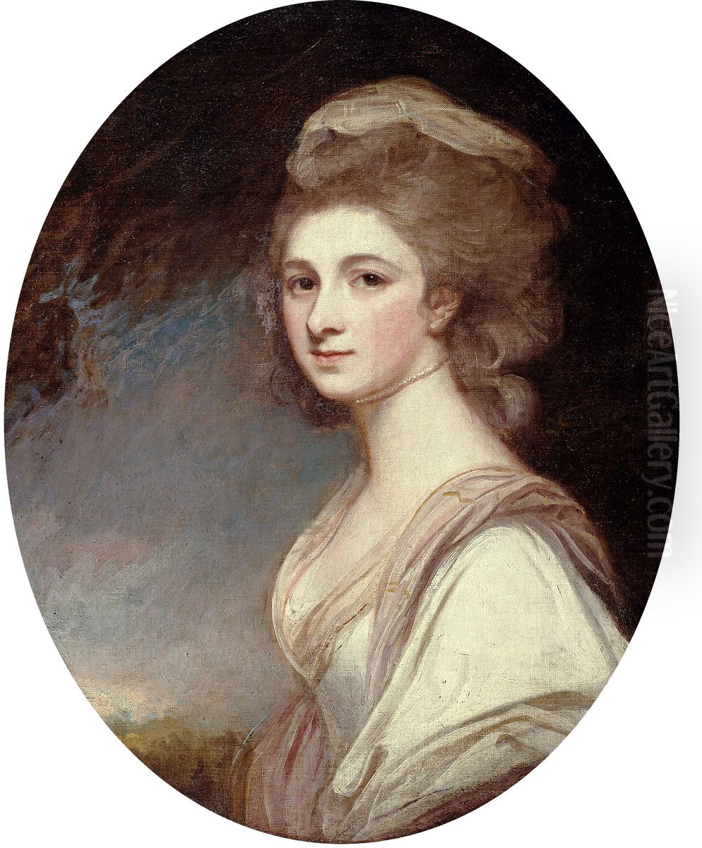 Miss Frances Mary Harford Oil Painting by George Romney