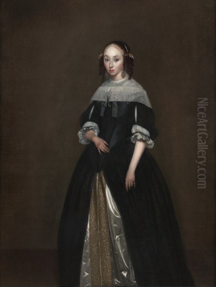 Portrait of a Young Lady Oil Painting by Gerard Ter Borch