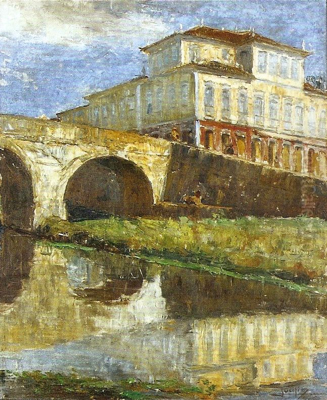 View of Sao Joao del-Rey Oil Painting by Lucilio de Albuquerque