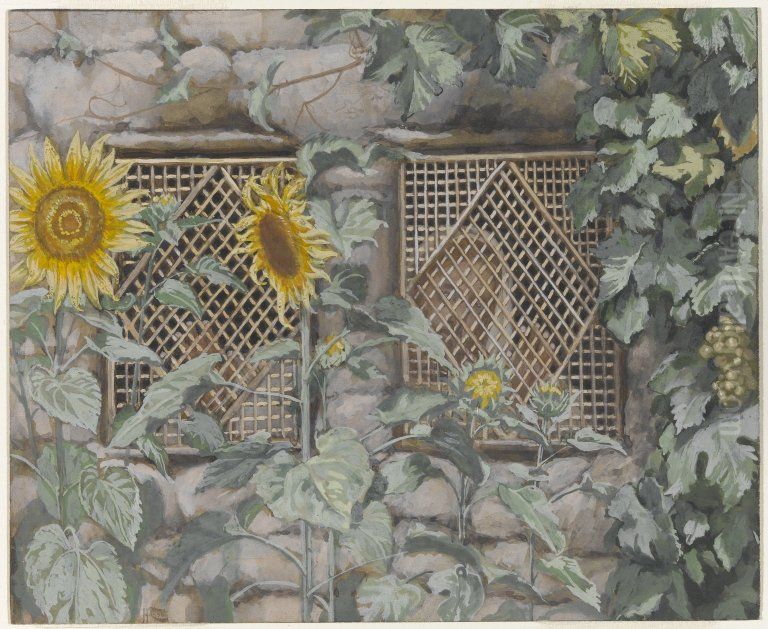 Jesus Looking through a Lattice Oil Painting by James Jacques Joseph Tissot