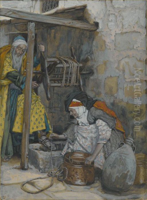 Portrait of Zacharias and Elizabeth Oil Painting by James Jacques Joseph Tissot