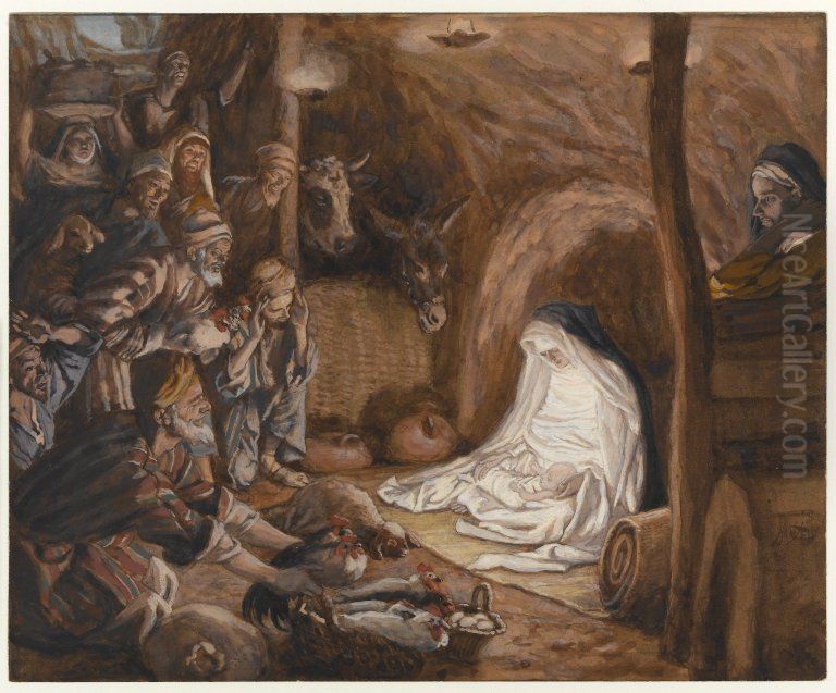 The Adoration of the Shepherds Oil Painting by James Jacques Joseph Tissot