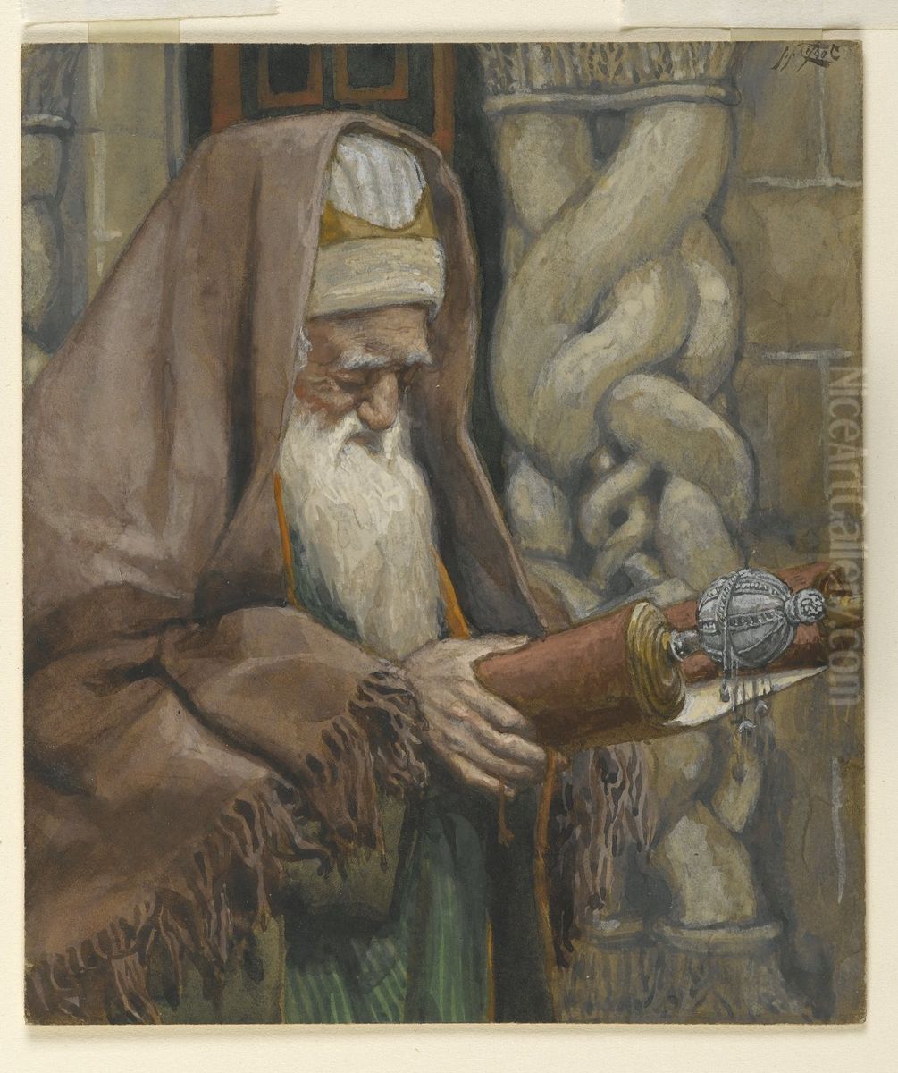 The Aged Simeon Oil Painting by James Jacques Joseph Tissot