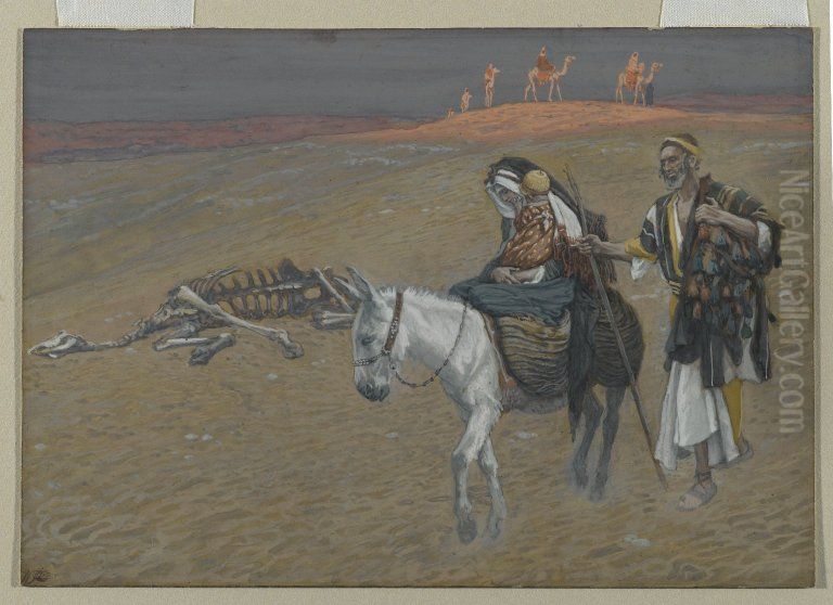 The Flight into Egypt Oil Painting by James Jacques Joseph Tissot